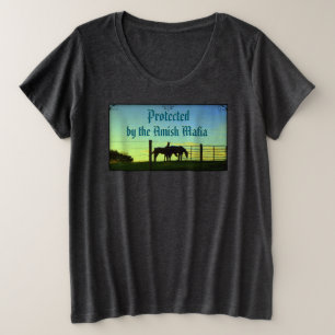 Amish Farm Life. Amish Sunset. Große Größe T-Shirt