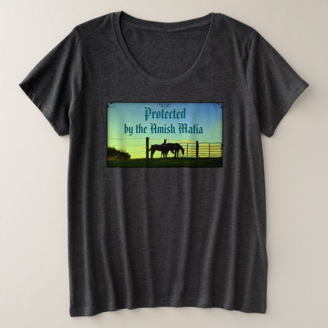 Amish Farm Life. Amish Sunset. Große Größe T-Shirt (Design vorne)