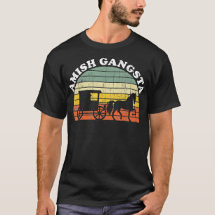 Amish Gangsta Pferd und Buggy Vintage Lustig T-Shirt