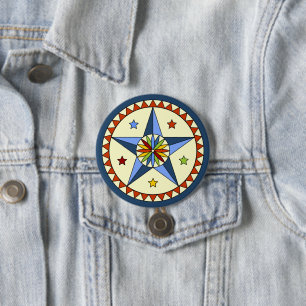 Amish - Hex-Stern - GLÜCK 1 Button
