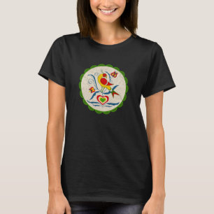 Amish - Hex-Symbol Distelfink Tulpen Herzen Wellen T-Shirt