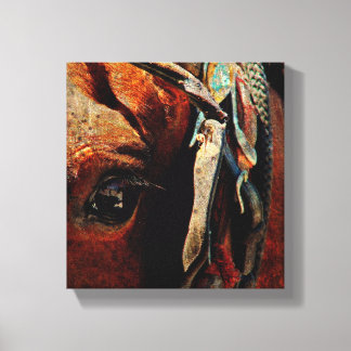 Amish Horse Grunge Leinwanddruck