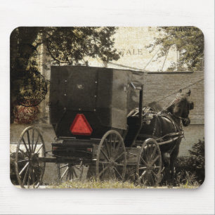 Amish Horst und Buggy Sepia Postcard Mousepad