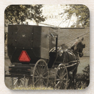 Amish Horst und Buggy Sepia Postcard Untersetzer