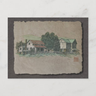 Amish House & Barn Postkarte