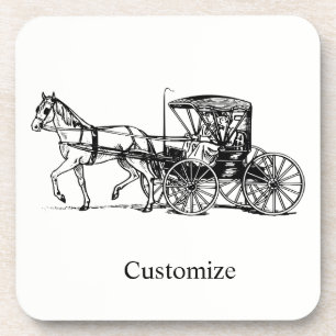 Amish-Paar in Buggy Thunder_Cove Getränkeuntersetzer
