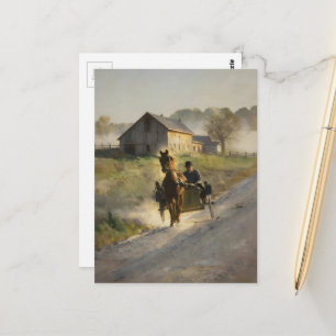Amish-Pferd und Buggy auf der Kiesstraße Postkarte