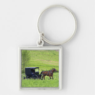 Amish-Pferd und Buggy bei Berlin, Ohio. Schlüsselanhänger