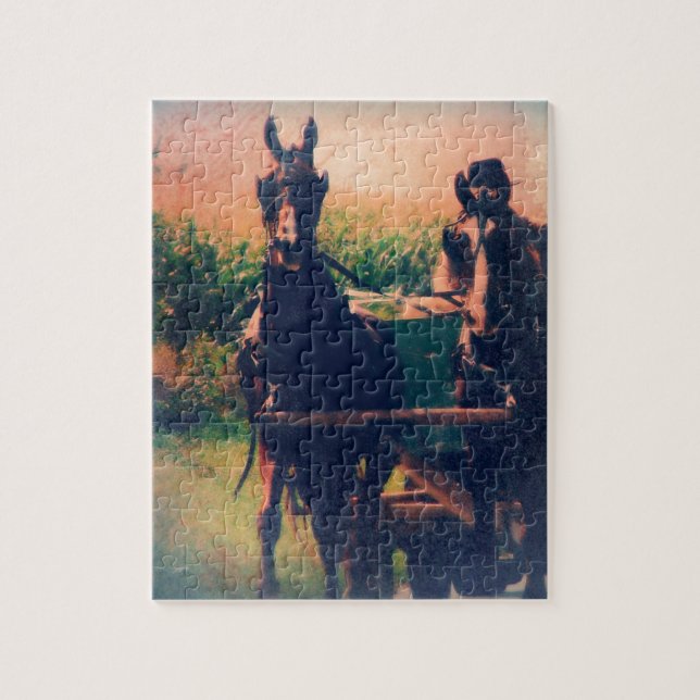 Amish-Pferdegespann Puzzle (Vertikal)