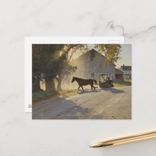 Amish-Pferdemalerei Postkarte (Vorderseite/Rückseite Beispiel)