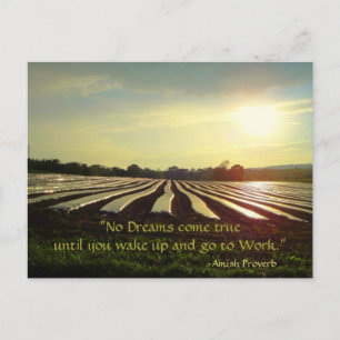 Amish Postcard. Sprichwort. Träume. Work. Postkart Postkarte
