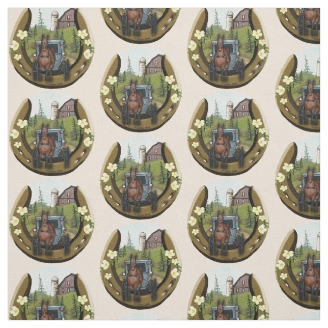 Amish Road Trip Horseshoe Stoff (Muster)