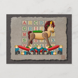 Amish Rocking Horse Postkarte