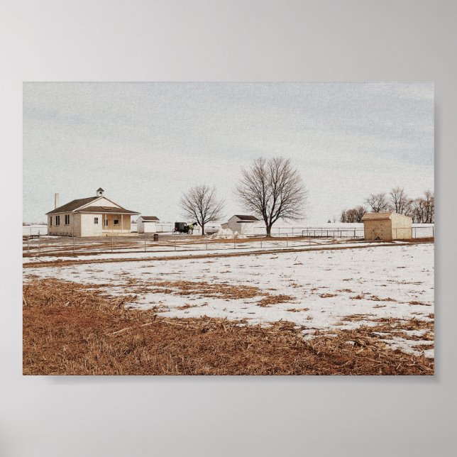 Amish-Schulhaus-Druck Poster (Vorne)