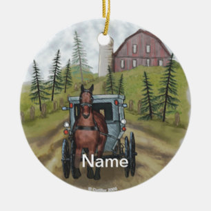 Amish Town Tag Ornament