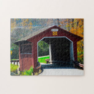 Amish überdachte Brücke. Puzzle