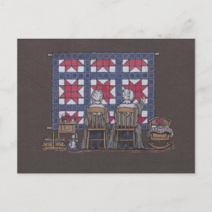Amish Women Quilting Postkarte