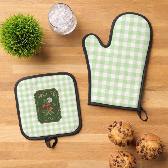 Amit one - Strawberry Ofenhandschuh & Topflappen-Set (Oben Unten)
