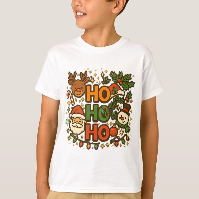 AMITA | HO HO HO Holiday-Crew-Neck-Shirt T-Shirt (Vorderseite)