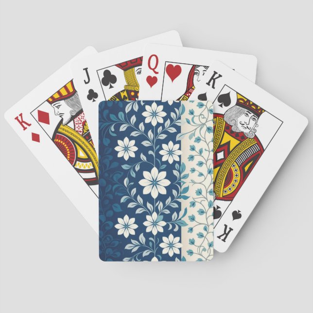 AMITA | Infinite Bloom | Blue Floral Harmony  Spielkarten (Rückseite)