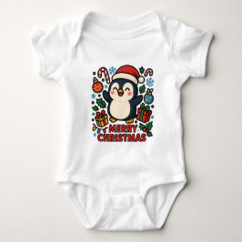 AMITA - Merry Christmas Penguin Baby Strampler