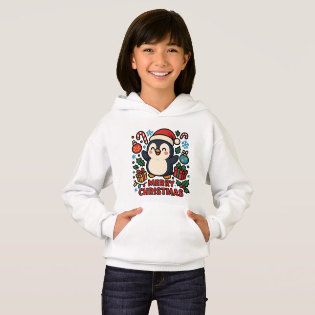 AMITA | Merry Christmas Penguin Hoodie (Vorne ganz)