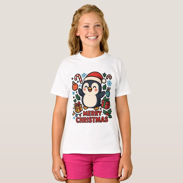 AMITA | Merry Christmas Penguin T-Shirt (Vorne ganz)
