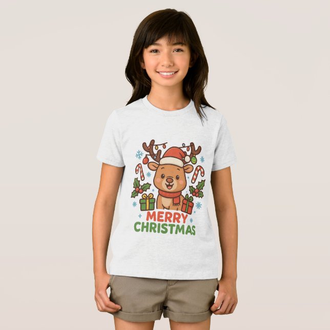 AMITA  - Merry Christmas Reindeer Tri-Blend Shirt (Vorderseite Voll)