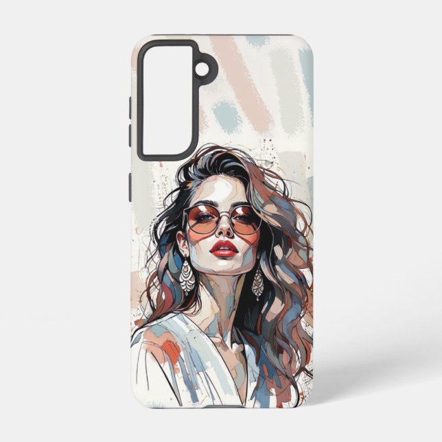 AMITA | Soft Pastel Art Woman Phone Cases Samsung Galaxy Hülle (Rückseite)
