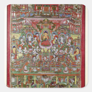 Amitabha-Paradies Quadratischer Aufkleber