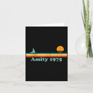 Amity 1975 Retro-Segelschiff und Sonnenuntergang D Karte