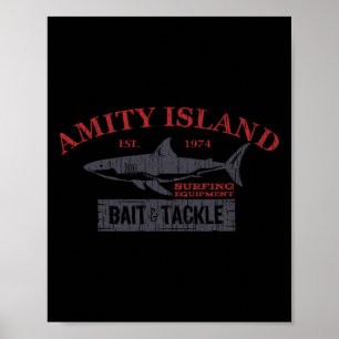 Amity Island Byit And Tackle Retro Angeln Poster