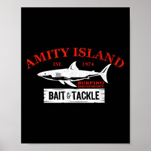 Amity Island Köder Und Angelzubehör Retro Angeln Poster