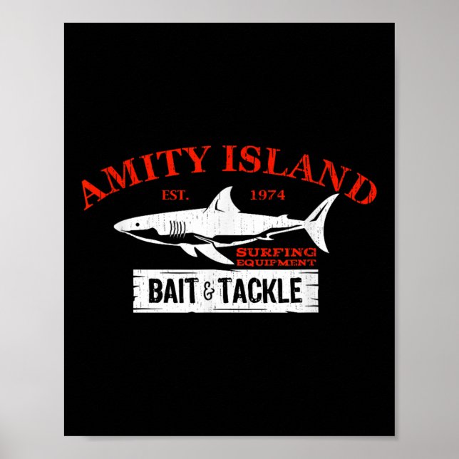 Amity Island Köder Und Angelzubehör Retro Angeln  Poster (Vorne)