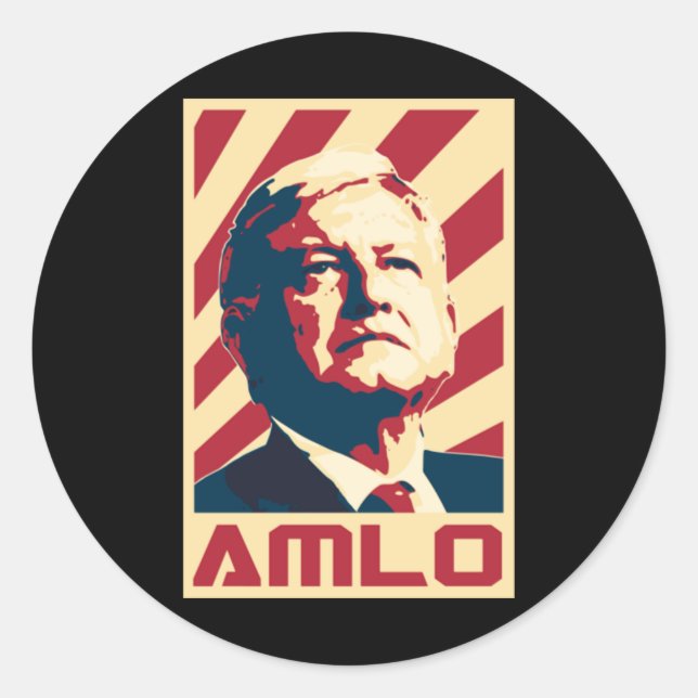 amlo presidente, runder aufkleber (Vorderseite)