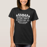 Amma Definition Funny Grandma Mutter Tagesgeschenk T-Shirt<br><div class="desc">Holen Sie sich dieses lustige Sprichwort Outfit für die beste Großmutter aller Zeiten,  die ihre bezaubernden Enkel,  Enkel,  Enkeltöchter am Muttertag oder Weihnachten,  Großeltern Tag,  Trag dies,  um deine süße Großmutter zu erkennen!</div>