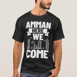 Amman Jordan City Skyline-Landkarte T-Shirt