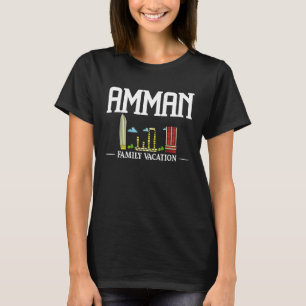 Amman Jordan City Trip Skyline Karte T-Shirt