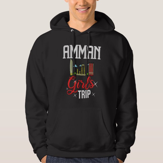 Amman Jordan City Trip Skyline Map Travel 1 Hoodie (Vorderseite)