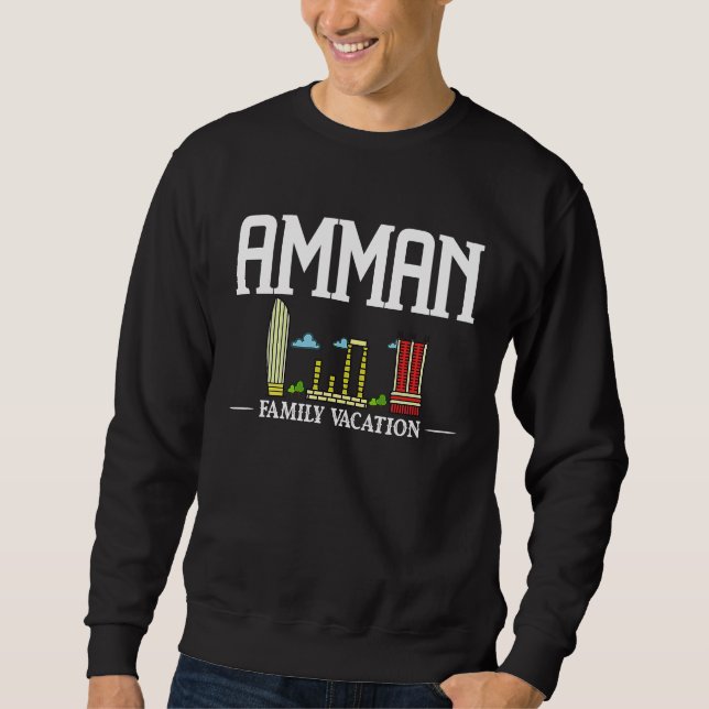Amman Jordan City Trip Skyline Map Travel Sweatshirt (Vorderseite)
