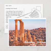 Amman Jordan mit Citadel Postcard