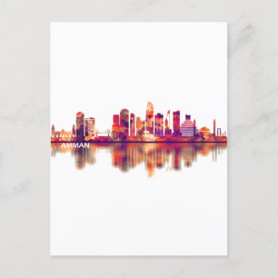 Amman Jordan Skyline Einladungspostkarte
