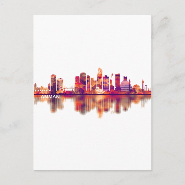 Amman Jordan Skyline Einladungspostkarte (Vorderseite)