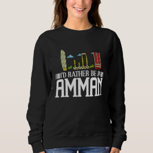Amman Jordan Stadt Skyline Karte Reise Sweatshirt