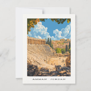 Amman Jordan Travel Postcard Postkarte
