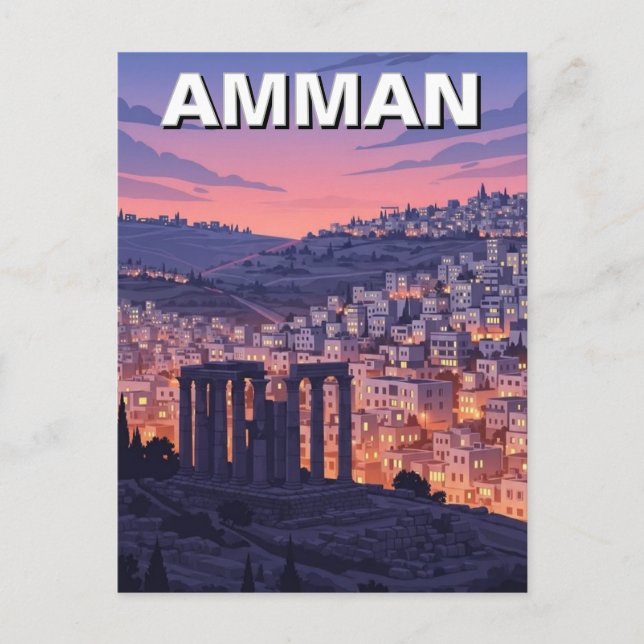 Amman Jordan Travel Postkarte (Vorderseite)