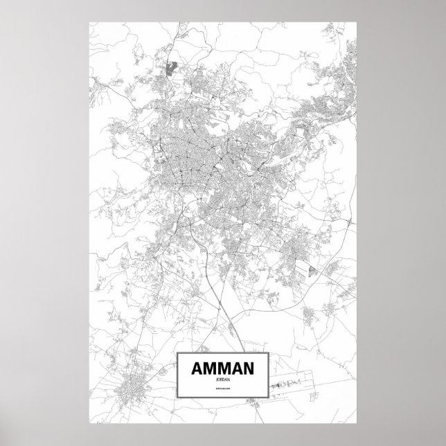 Amman, Jordanien (schwarz auf weiß) Poster (Vorne)