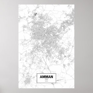 Amman, Jordanien (schwarz auf weiß) Poster