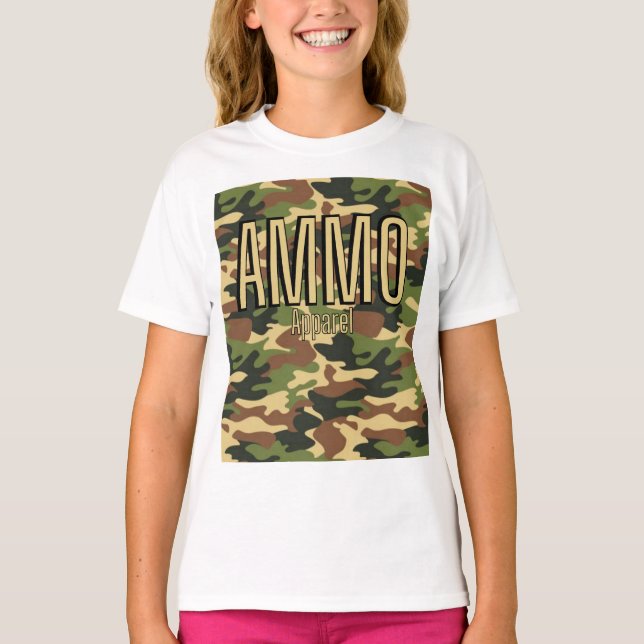 AMMO Apparel Classic Army Print Girl's T - Shirt (Vorderseite)