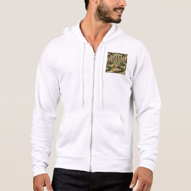 AMMO Apparel Classic Army Print Vollzip Männer Hoodie (Vorderseite)